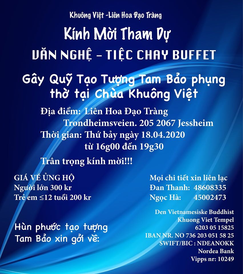 LHĐT – Thông Báo Vé Tiệc Buffet Chay