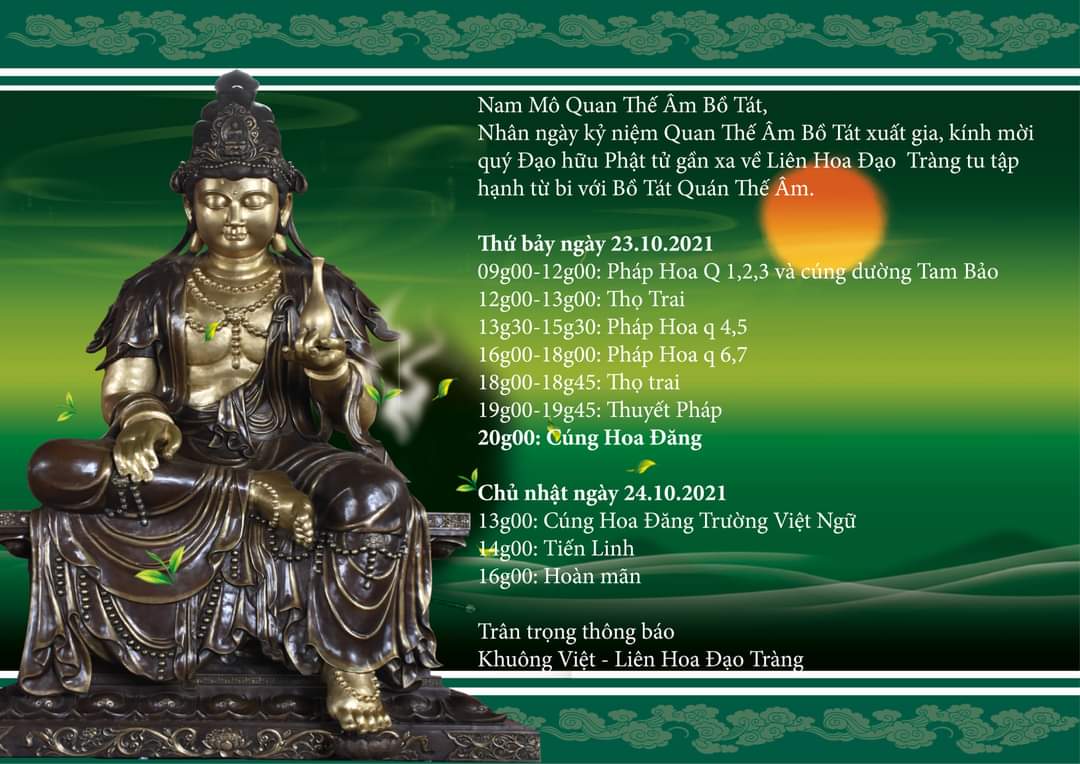 LHĐT – Tụng Kinh Pháp Hoa và Lễ vía Quan Âm 23.10.2021