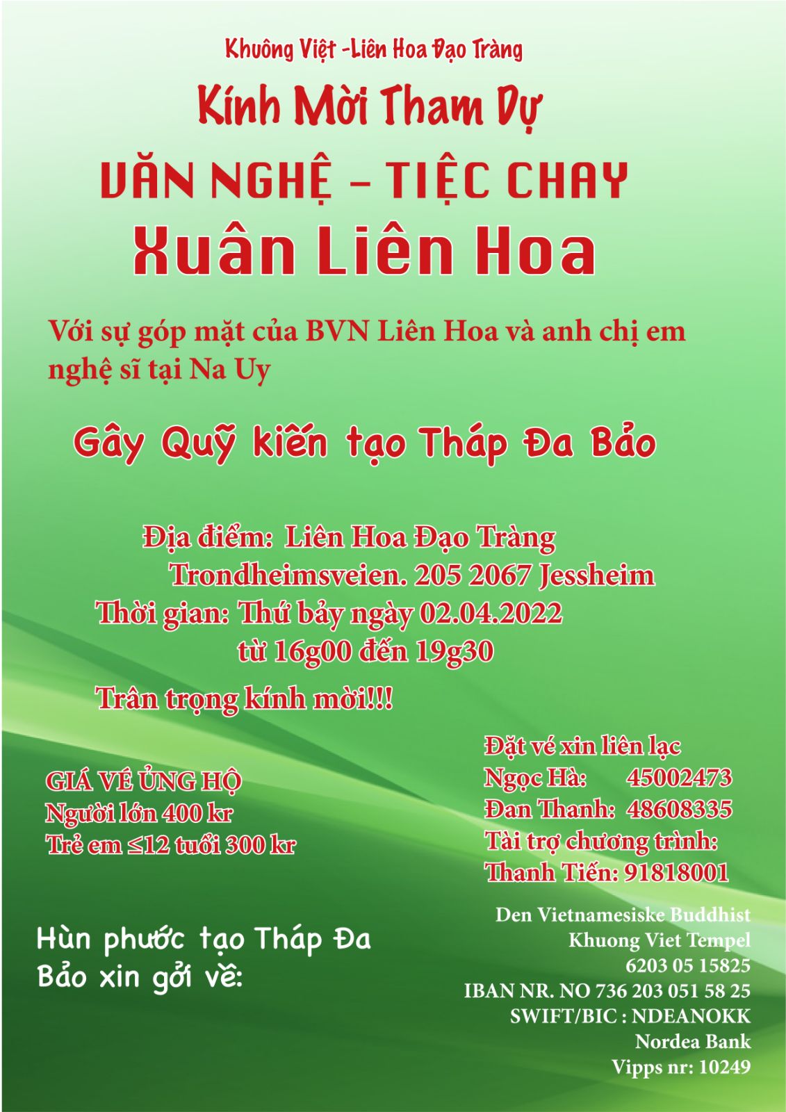 LHĐT – Tiệc Chay Xuân Liên Hoa 02.04.2022